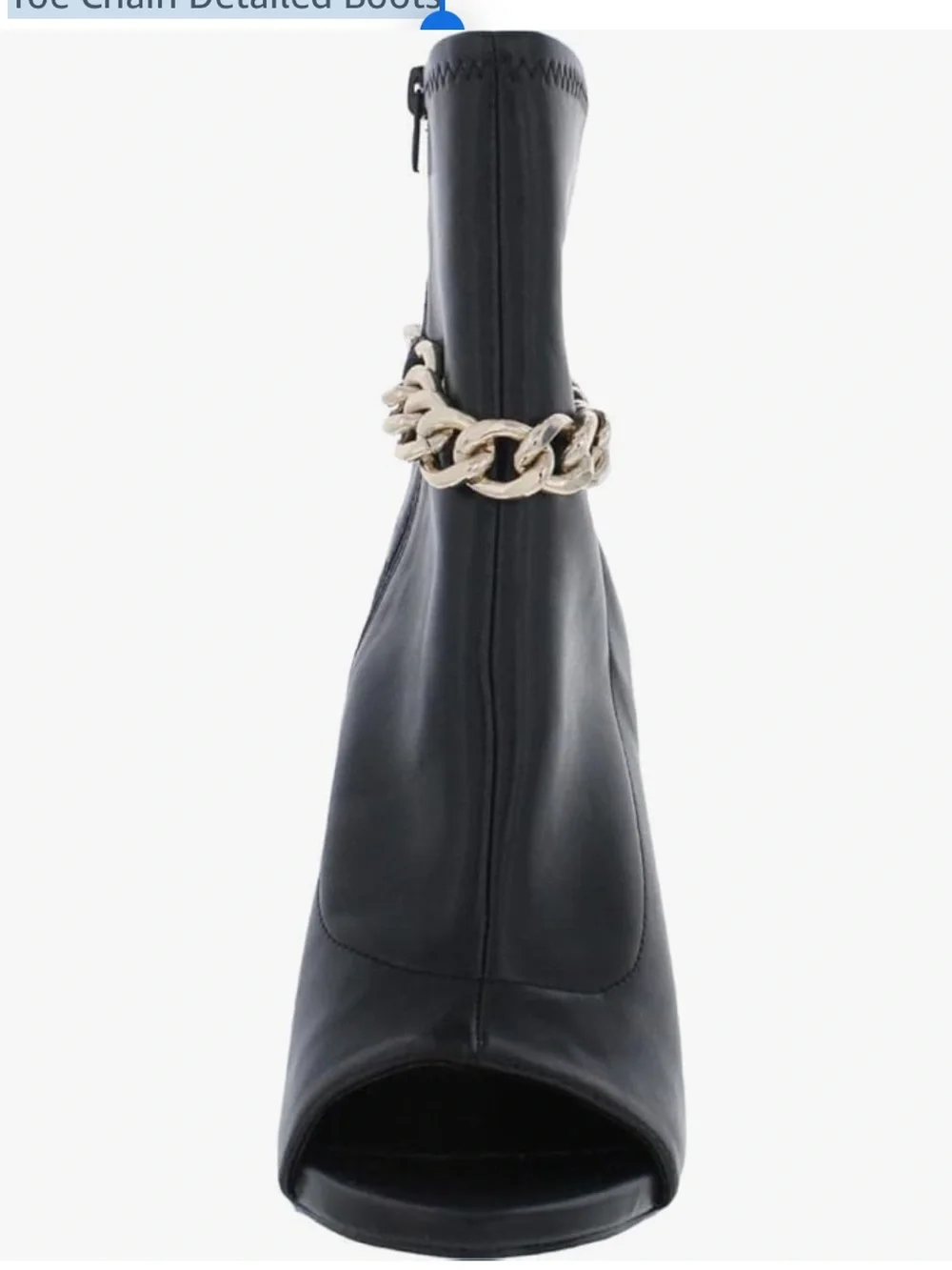 Steve Madden Elettra-C Zipper Closure Round Open Toe Chain Detailed Boots